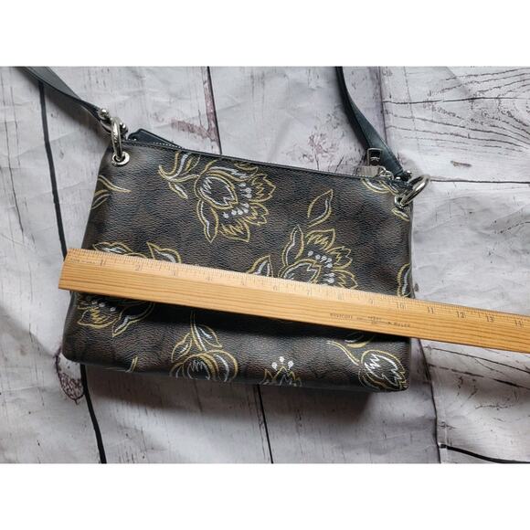 Coach Shoulder Bag Brown Black Signature F77982 ec-20233 Good Condition Floral - Picture 11 of 11